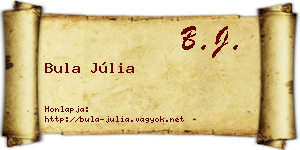 Bula Júlia névjegykártya