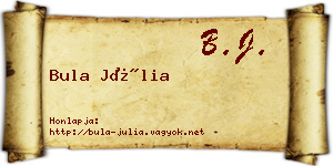 Bula Júlia névjegykártya